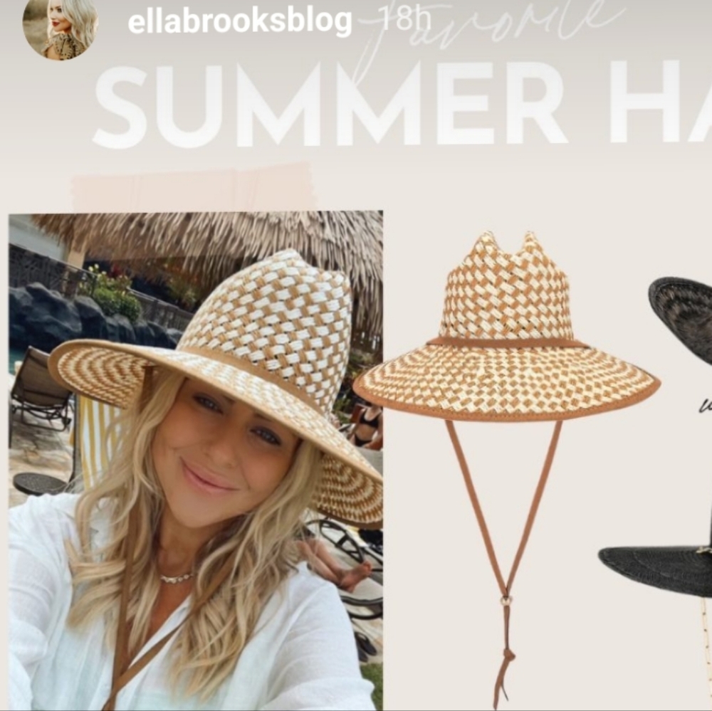 New! Lele Sadoughi Checkerd straw hat